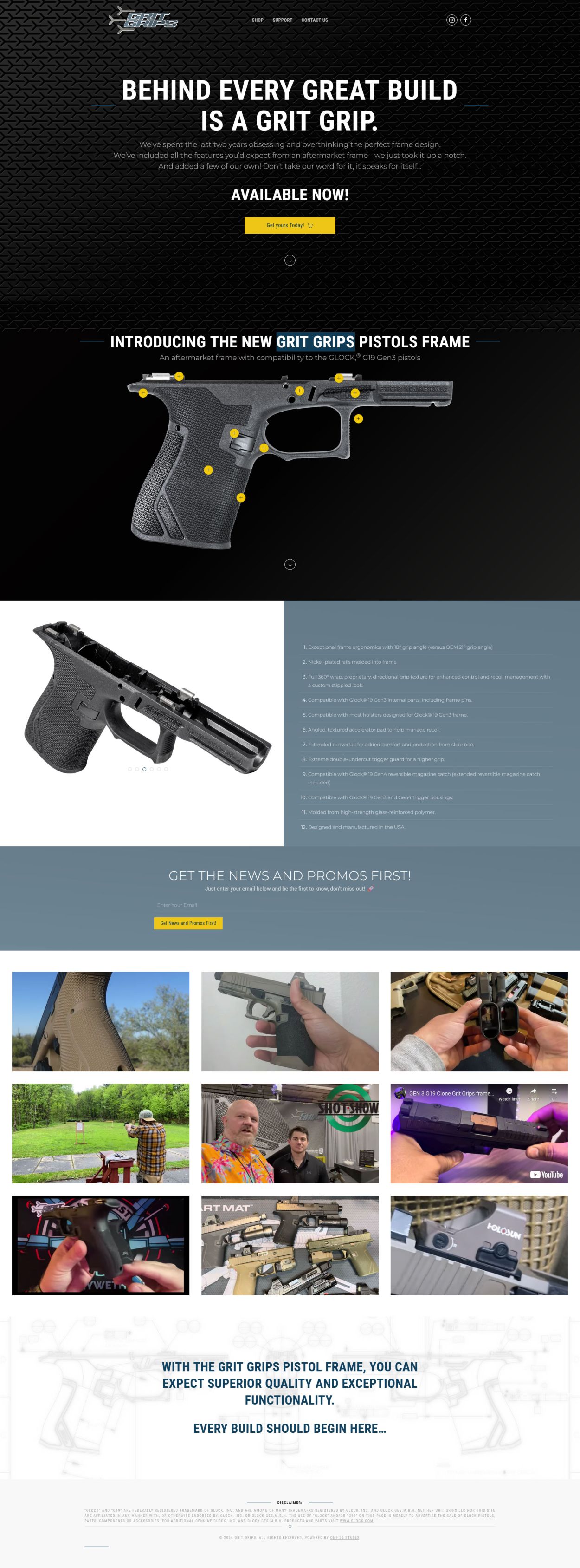 Main Page for Product Showcase and for Customer Support, and Blog
